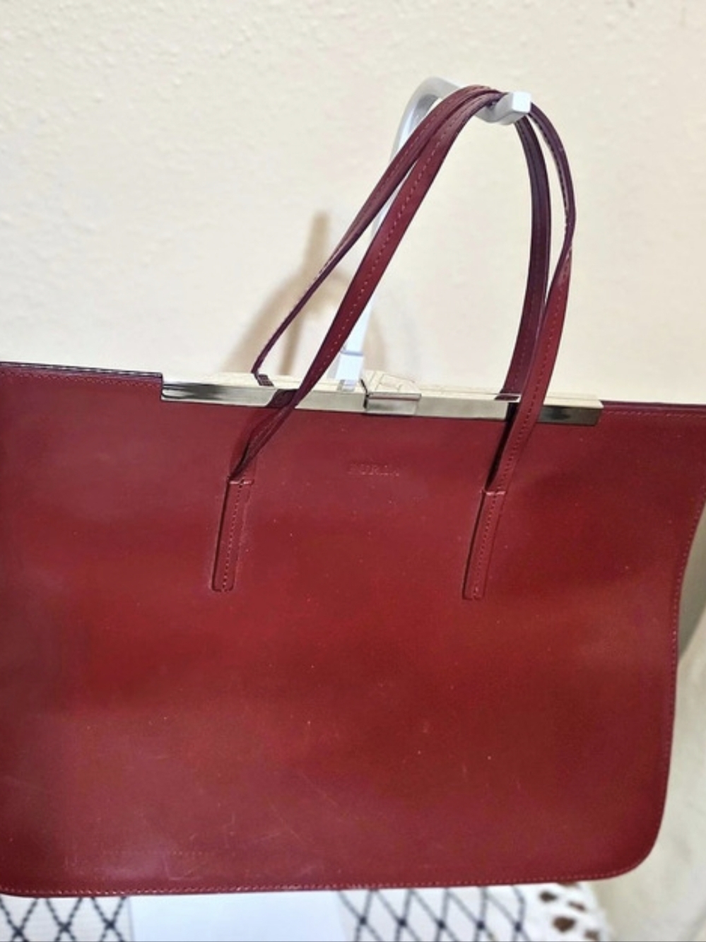 Furla Structured Tote in Red